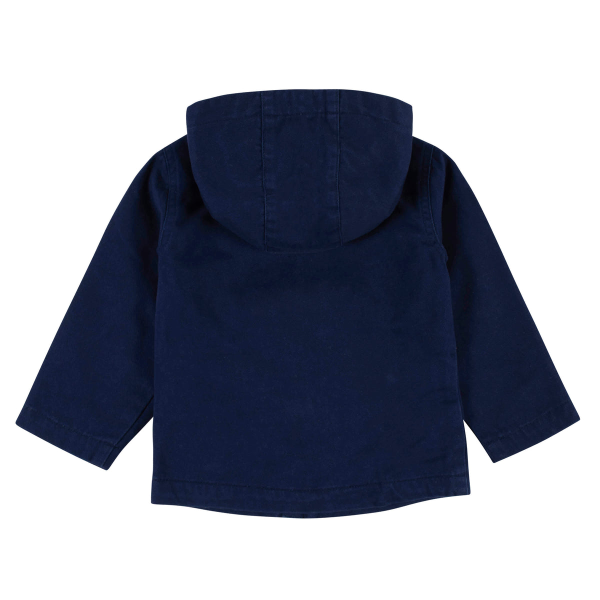 Infant & Toddler Navy Hooded Cotton Twill Utility Jacket, view 4