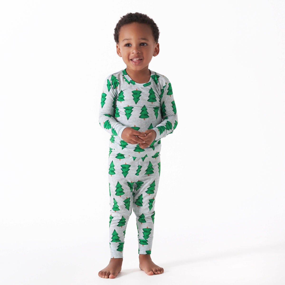 2-Piece Infant & Toddler Spruce Buttery Soft Viscose Made from Eucalyptus Snug Fit Holiday Pajamas, view 3