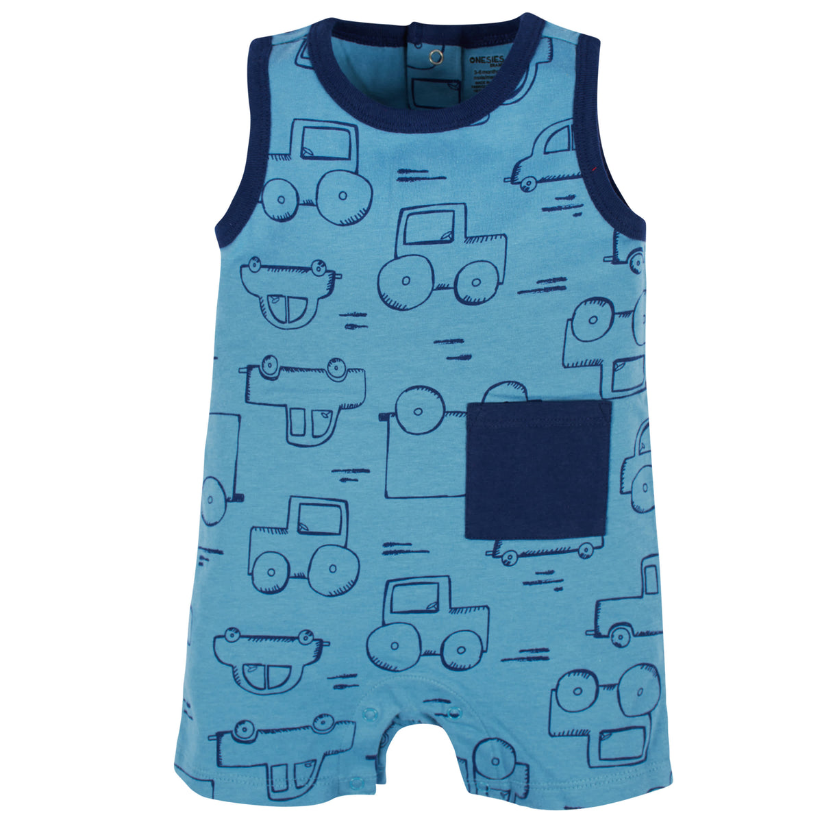 3-Pack Baby Boys Construction Zone Rompers, view 4