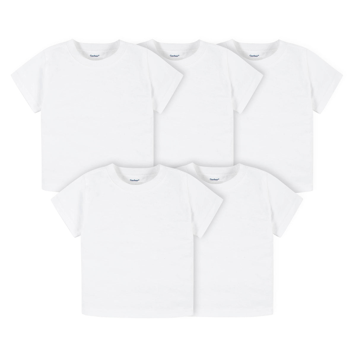 5-Pack White Short Sleeve Premium Tees