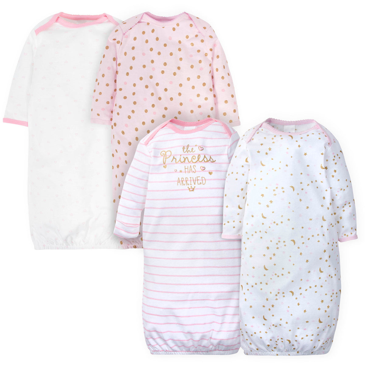 4-Pack Baby Girls Castle Lap Shoulder Gowns