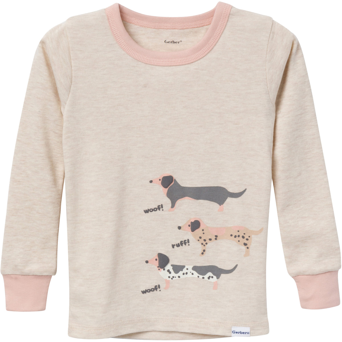 4-Piece Infant & Toddler Neutral Dog Pajamas Set, view 2