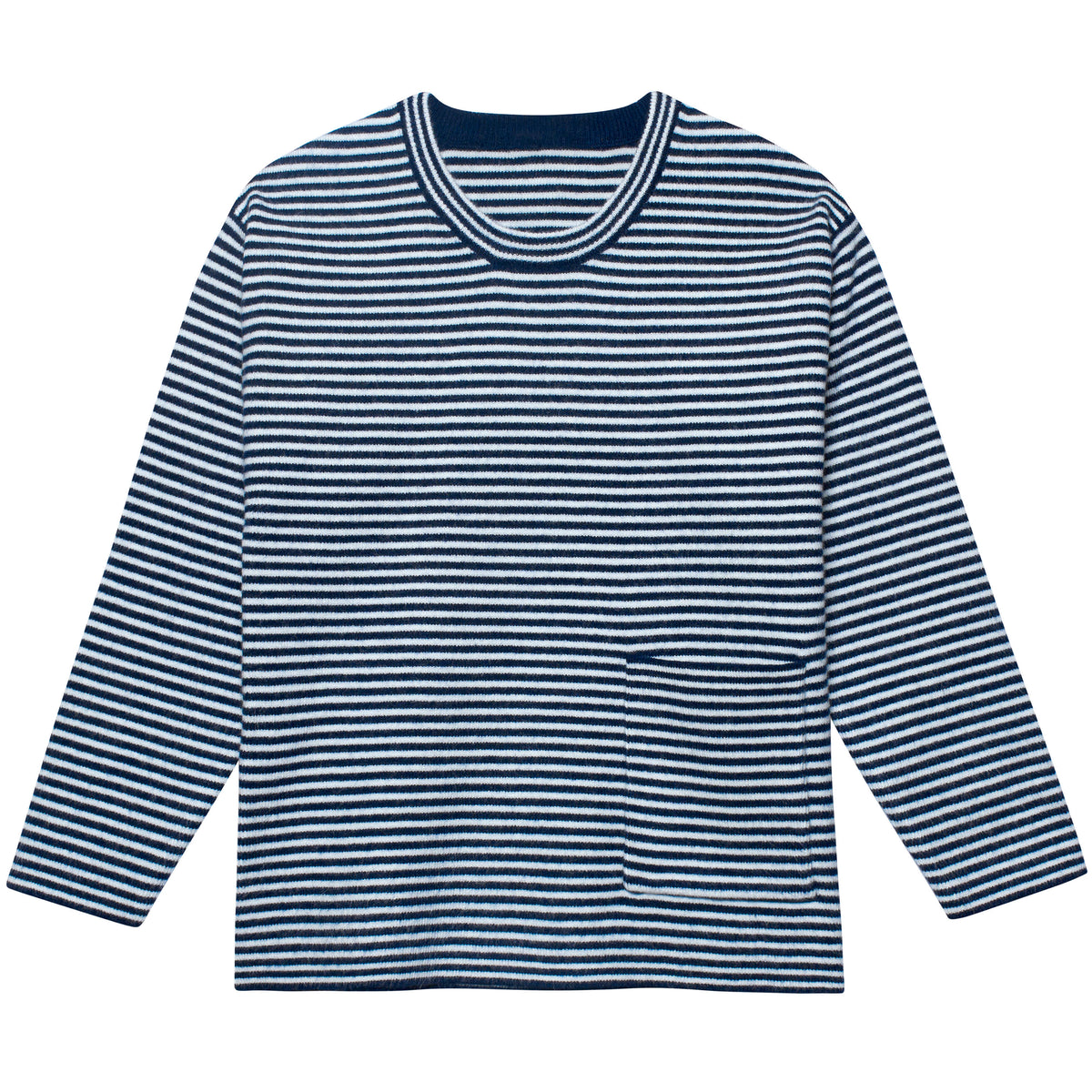 Infant & Toddler Boys Blue Striped Sweater With Pocket
