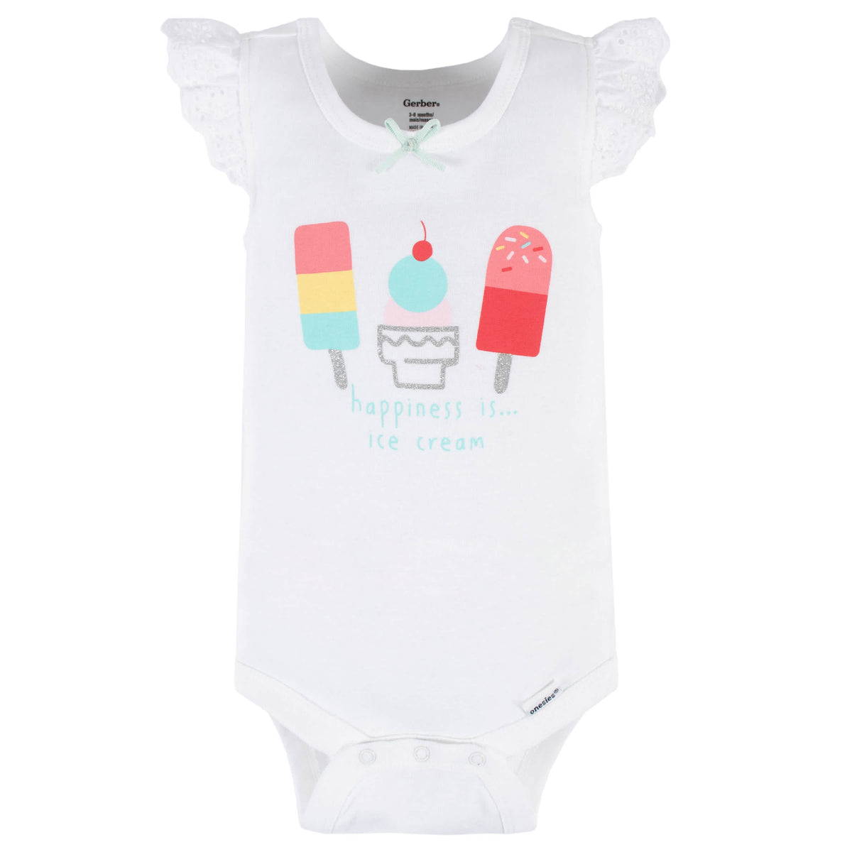4-Pack Baby Girls Dots Of Rainbows Tank Onesies Bodysuits, view 6