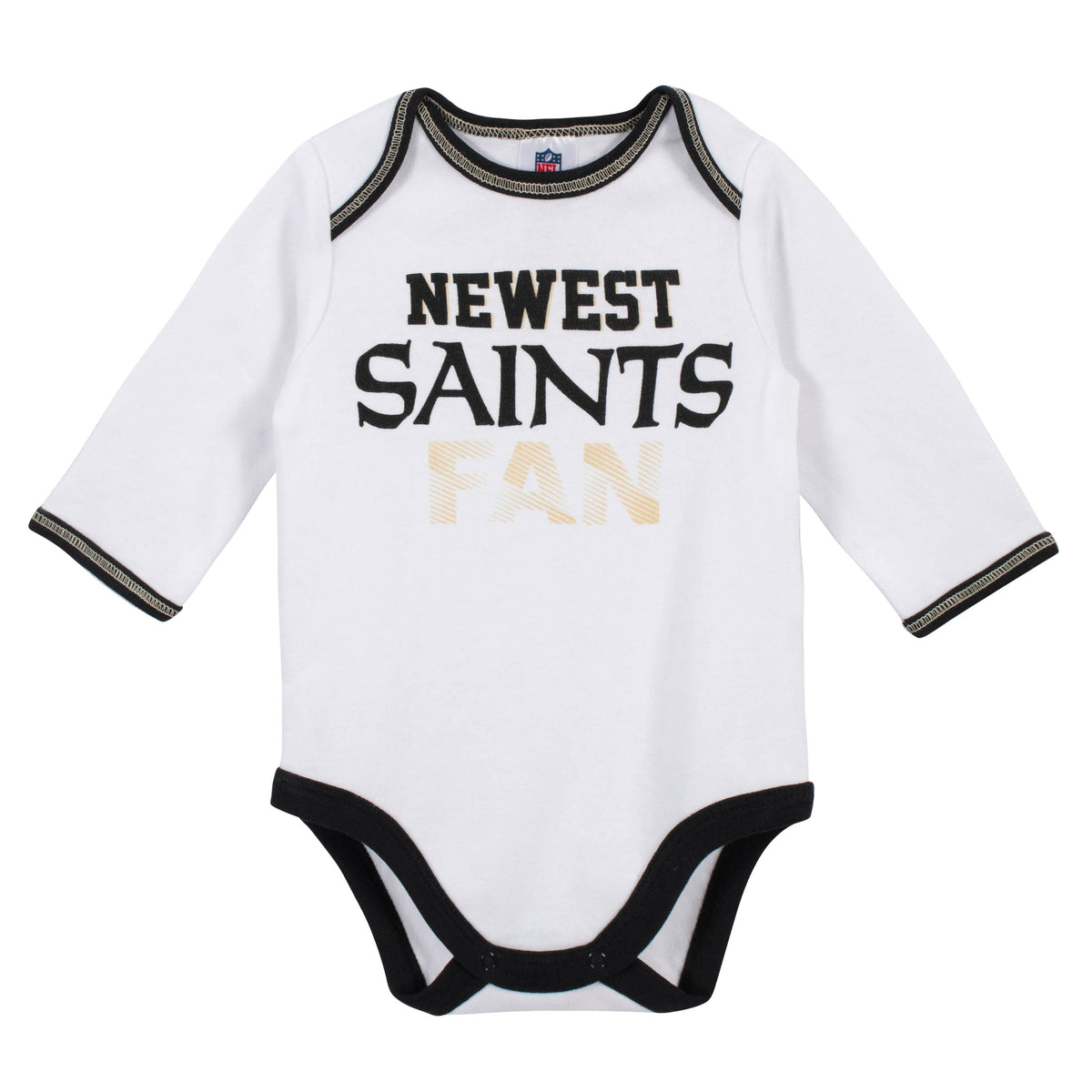 Baby Boys New Orleans Saints 3-Piece Bodysuit, Pant and Cap Set, view 2