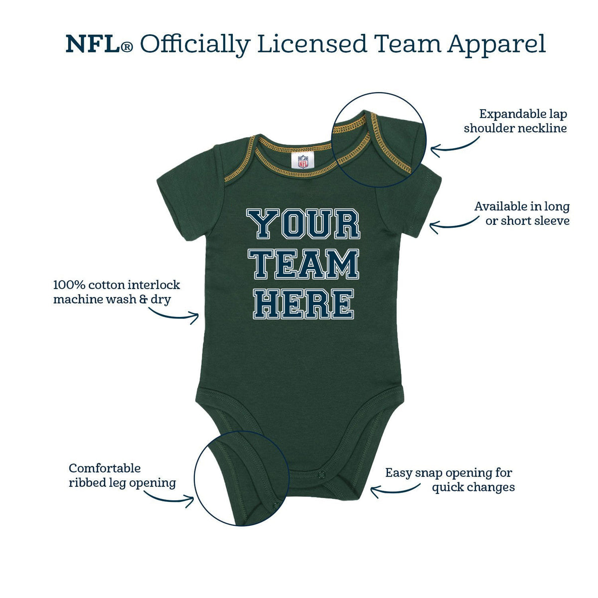 3-Pack Buffalo Bills Short Sleeve Bodysuits, view 2