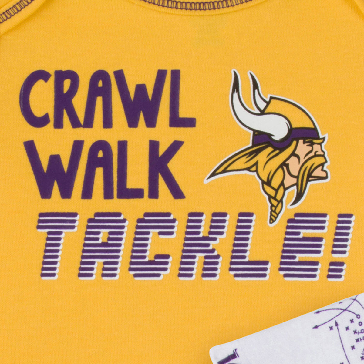 3-Pack Minnesota Vikings Short Sleeve Bodysuits, view 2