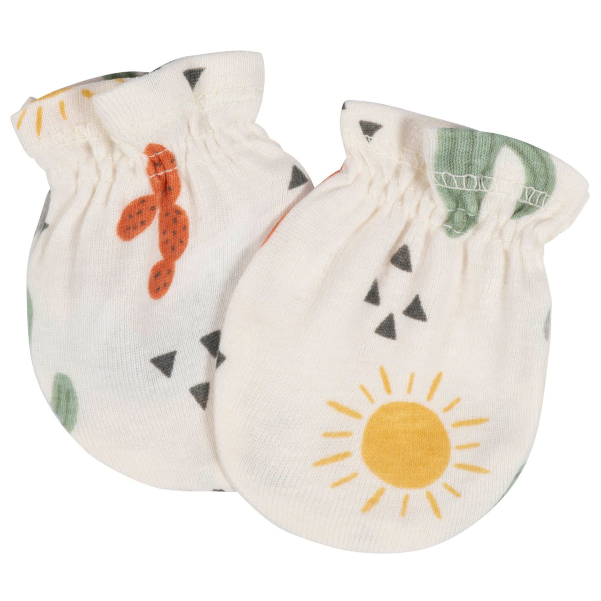 8-Piece Baby Neutral Southwest No Scratch Mittens & Caps Set, view 5