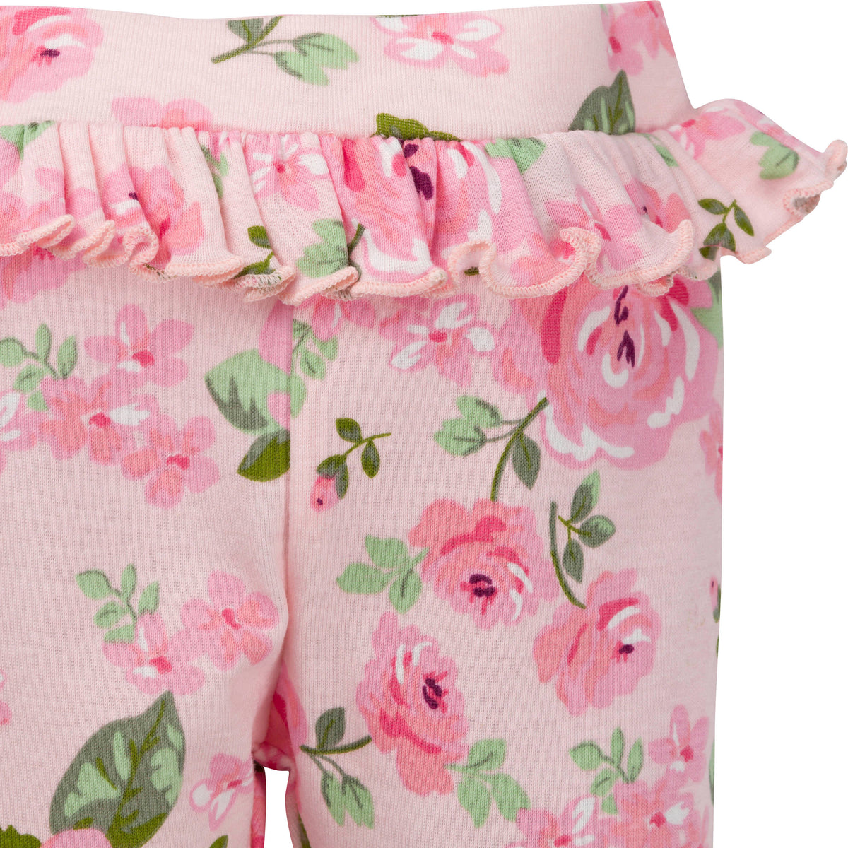 3-Piece Baby Girls Roses Onesies Bodysuit, Pant, & Cap Set, view 5