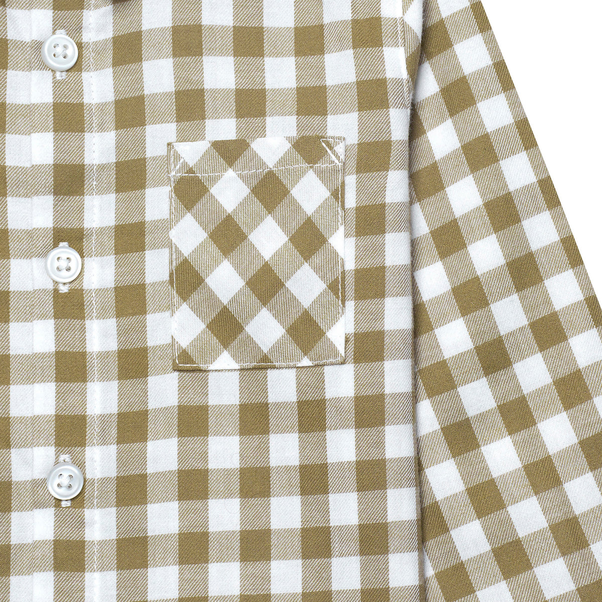 Infant & Toddler Boys Tan Plaid Woven Plaid Shirt, view 2