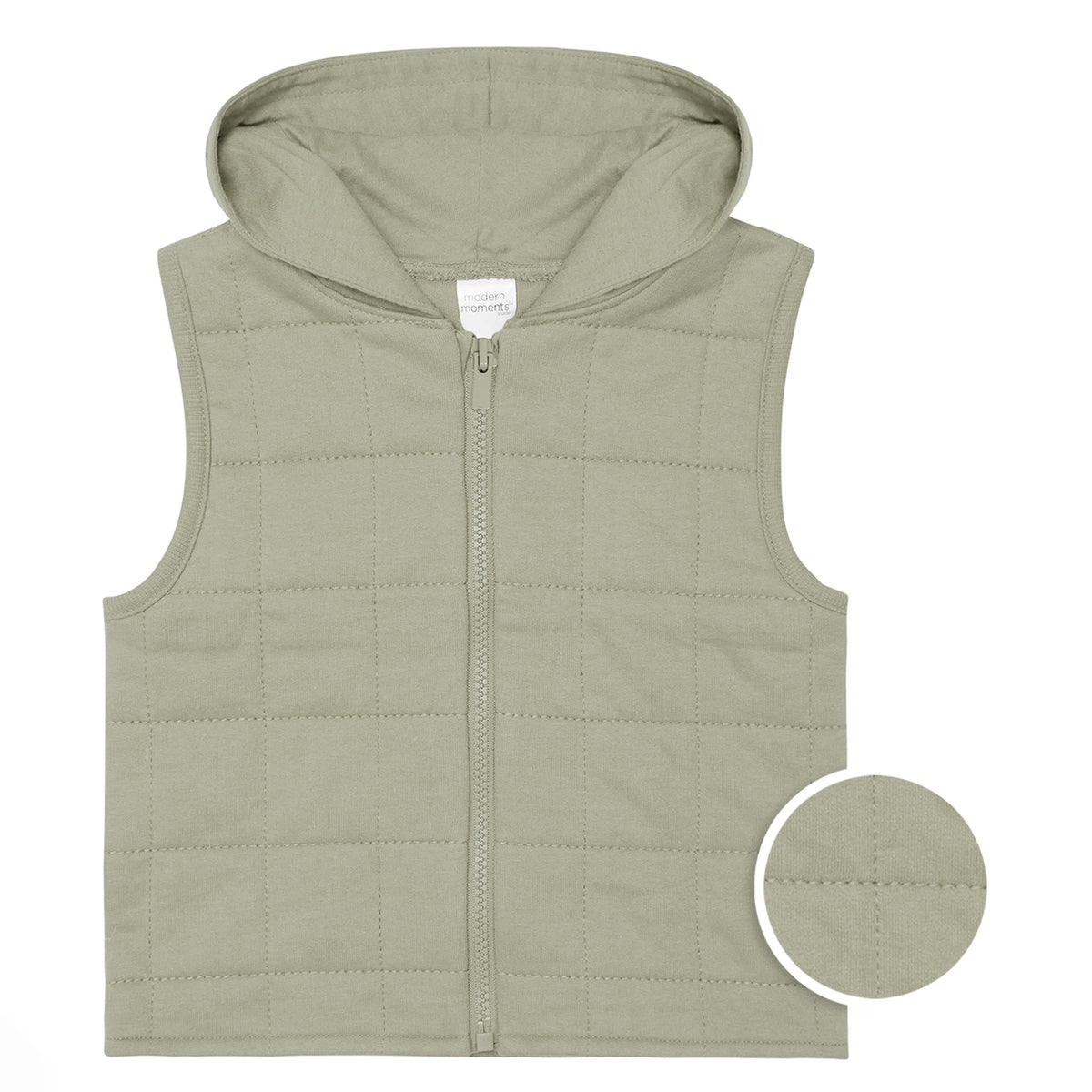Modern Moments by Gerber Infant & Toddler Boys Green Quilted Hooded Vest