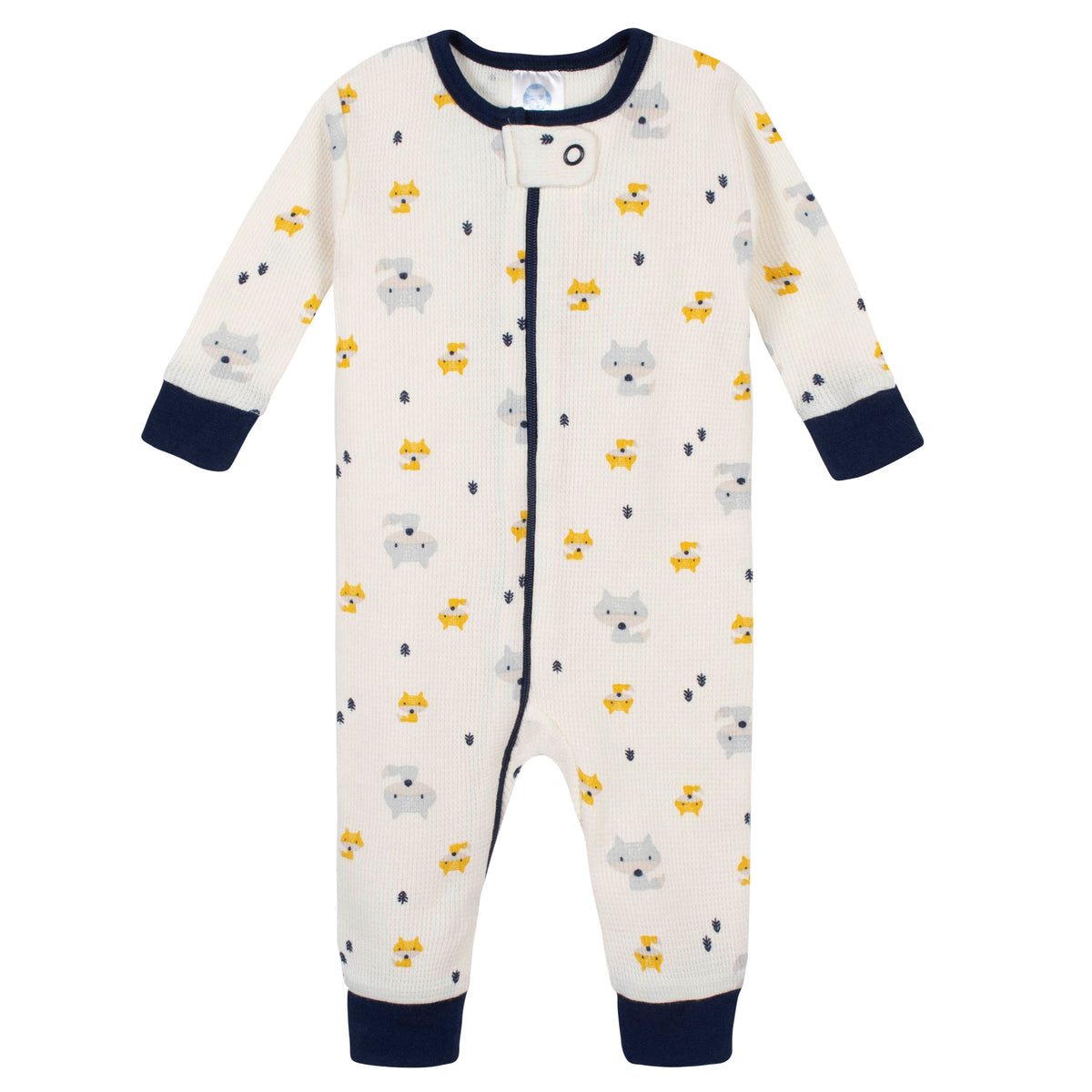 2-Pack Baby Boys Fox Thermal Footless Unionsuits, view 2