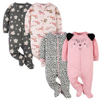 4-Pack Baby Girls Leopard Sleep 'N Plays