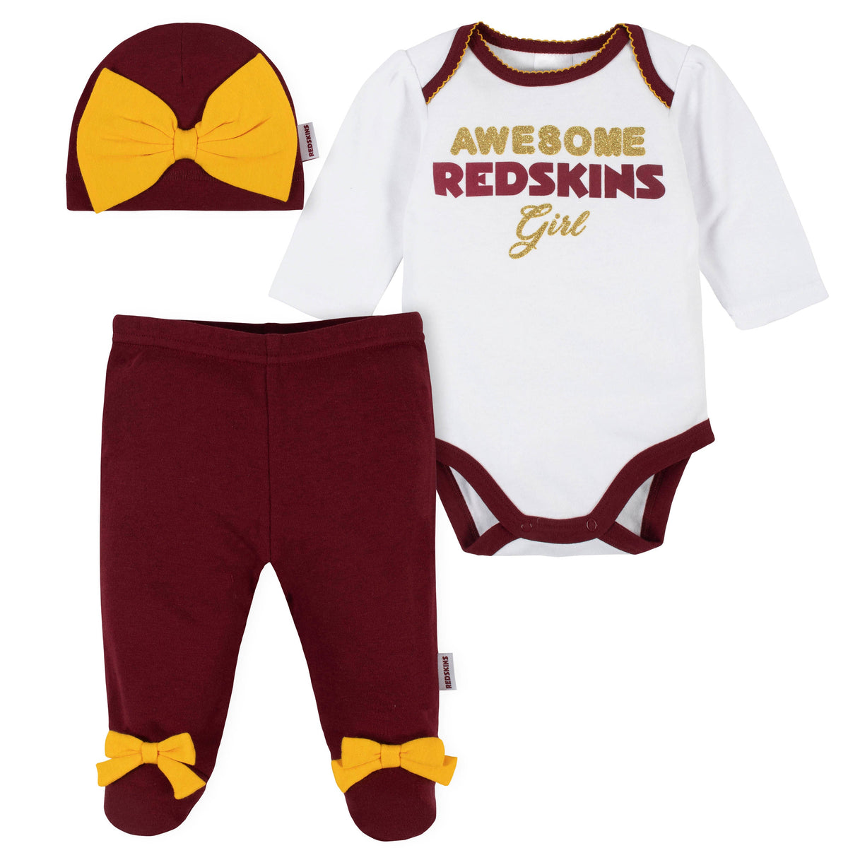 3-Piece Washington Redskins Bodysuit, Pant, and Cap Set