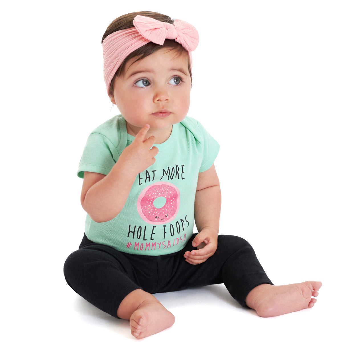 6-Piece Baby Girls Donut Onesies Bodysuit & Pant Set, view 3