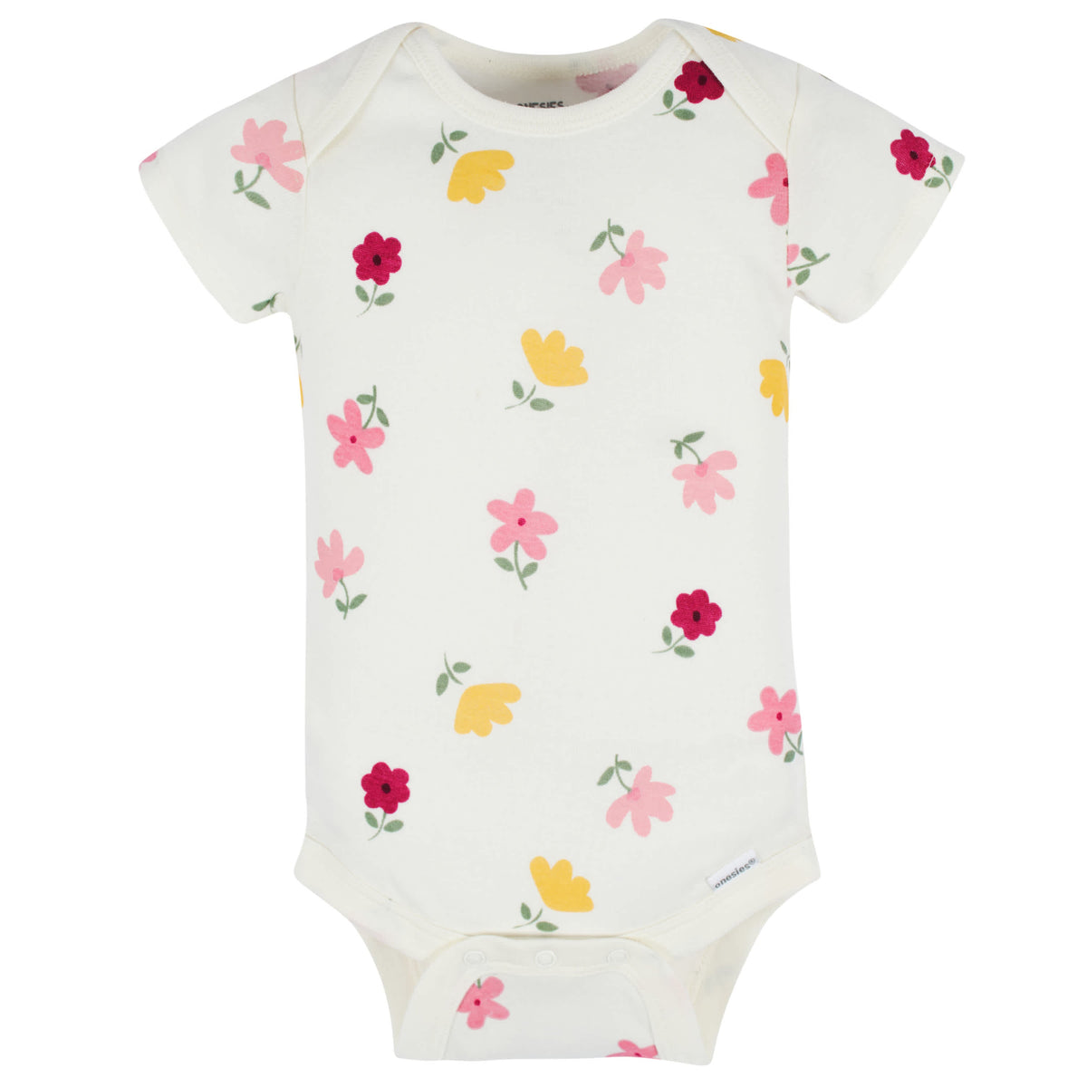 8-Pack Baby Girls Floral Fox Short Sleeve Onesies Bodysuits, view 6