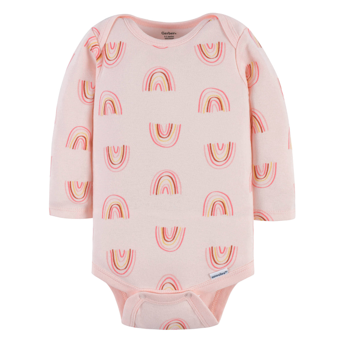 3-Pack Baby Girls Happy Long Sleeve Onesies Bodysuits, view 6