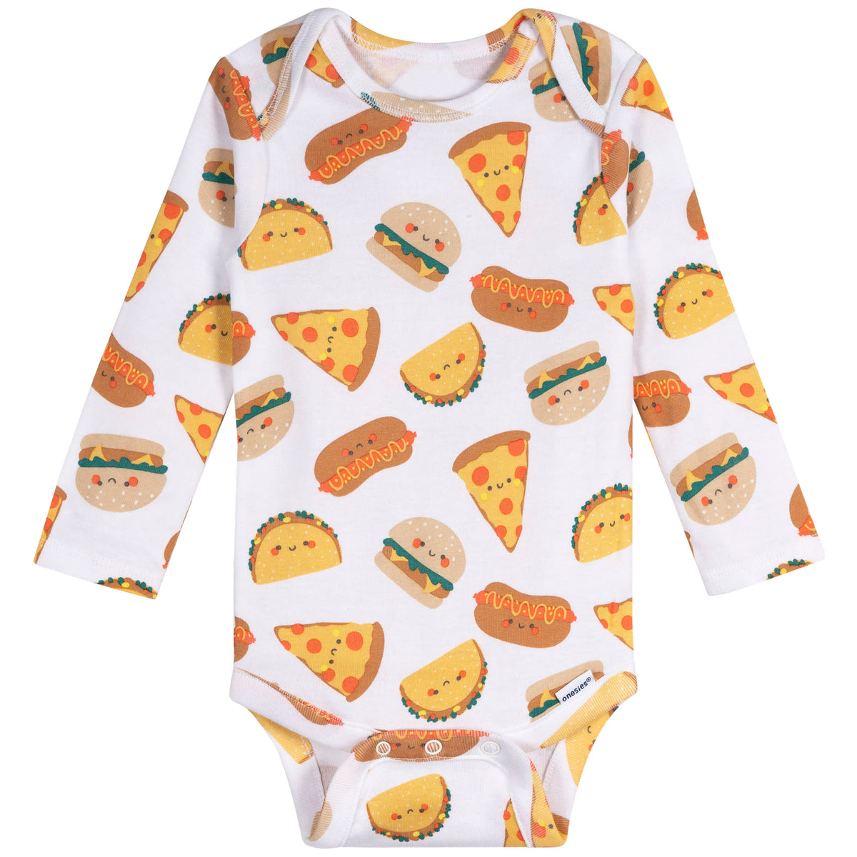 6-Pack Baby Boys Food Long Sleeve Onesies Bodysuits, view 7