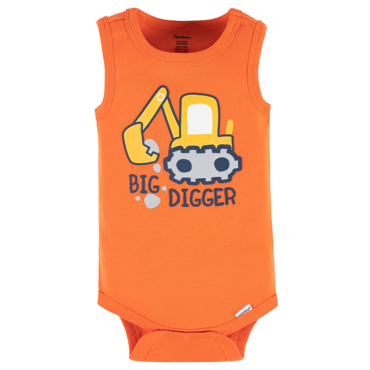 4-Pack Baby Boys Big Digger Tank Onesies Bodysuits, view 6