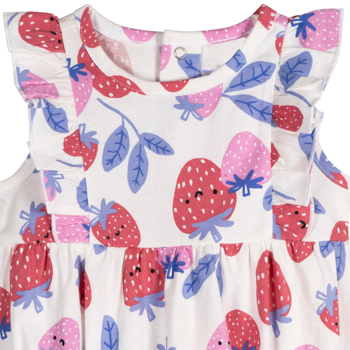 3-Pack Baby Girls Strawberries Rompers, view 7