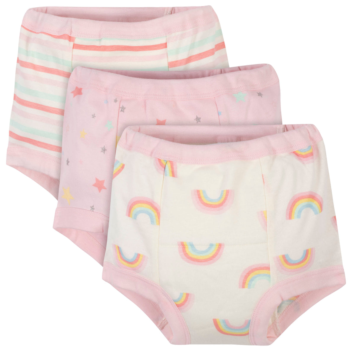 3-Pack Toddler Girls Rainbow Training Pants