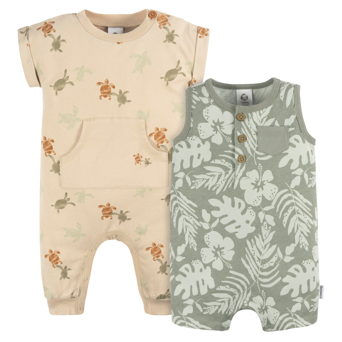 2-Pack Baby Boys Tropical Romper