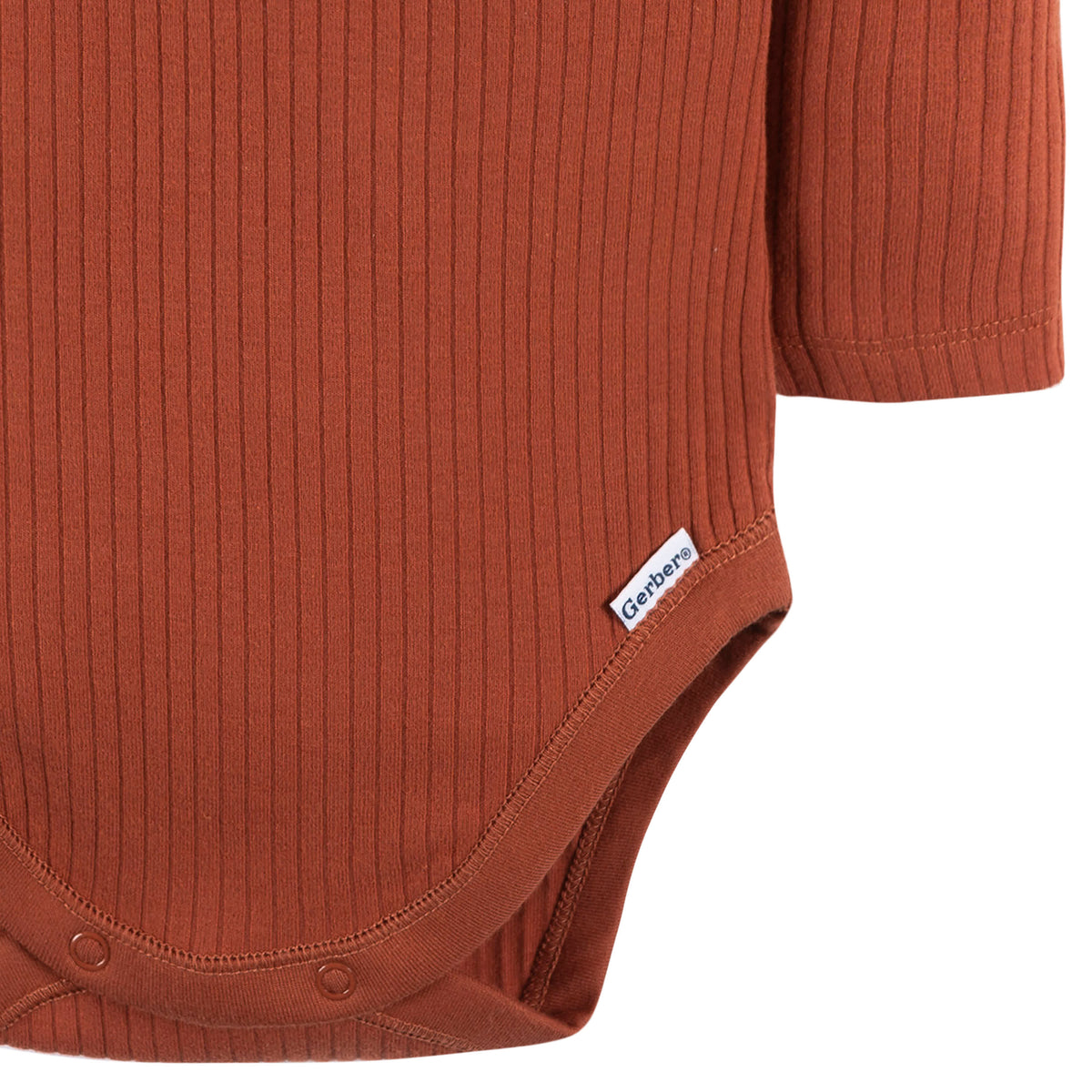 2-Pack Baby Boys Rust Oatmeal Heather Bodysuits, view 6