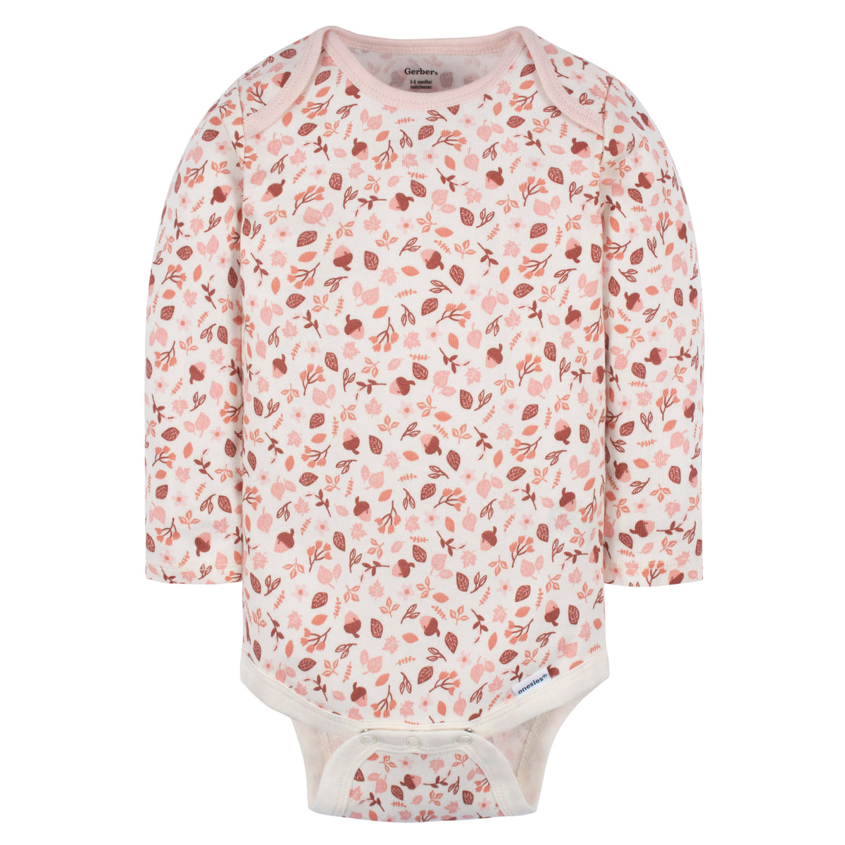 6-Pack Baby Girls Leaves Long Sleeve Onesies Bodysuits, view 10