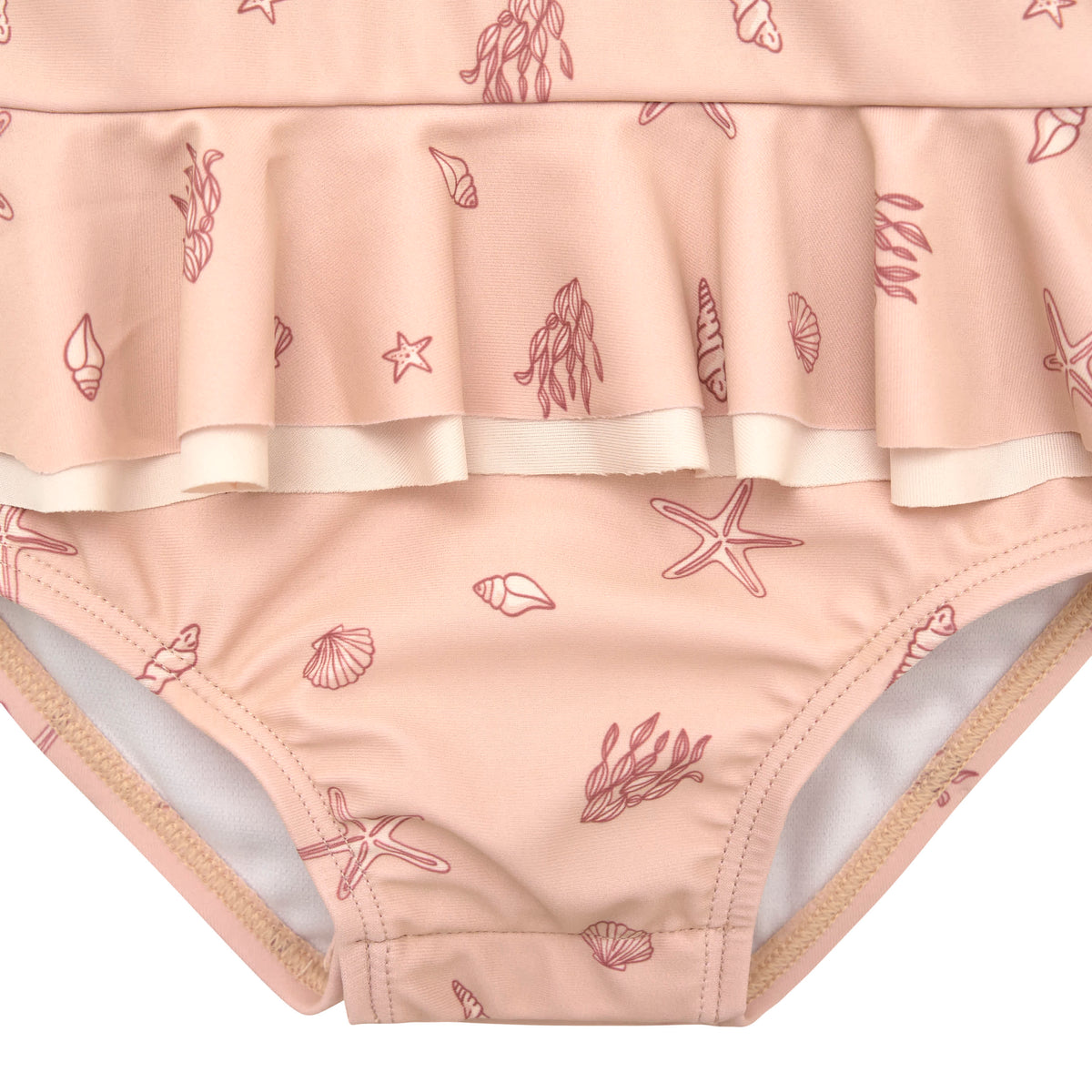 Baby Girls Shells Swimsuit, view 3