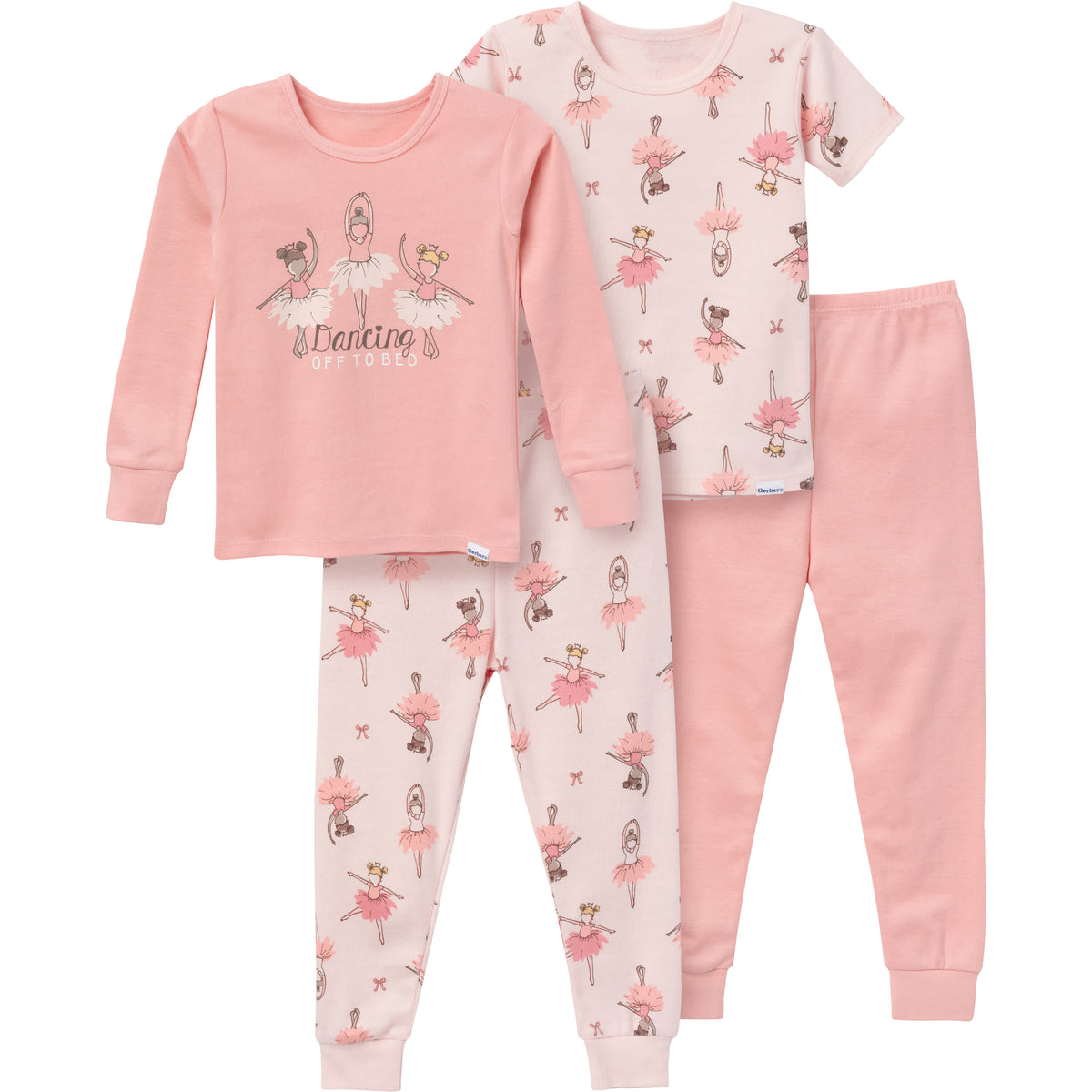 4-Piece Infant & Toddler Girls Ballerinas Pajamas Set