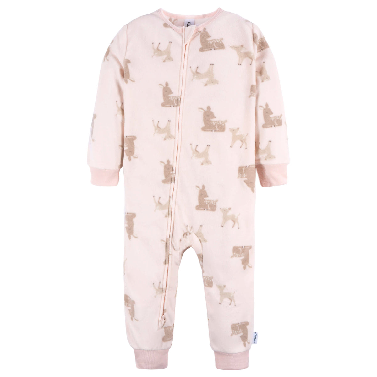 3-Pack Infant & Toddler Girls Pink Deer Footless Fleece Pajamas, view 6