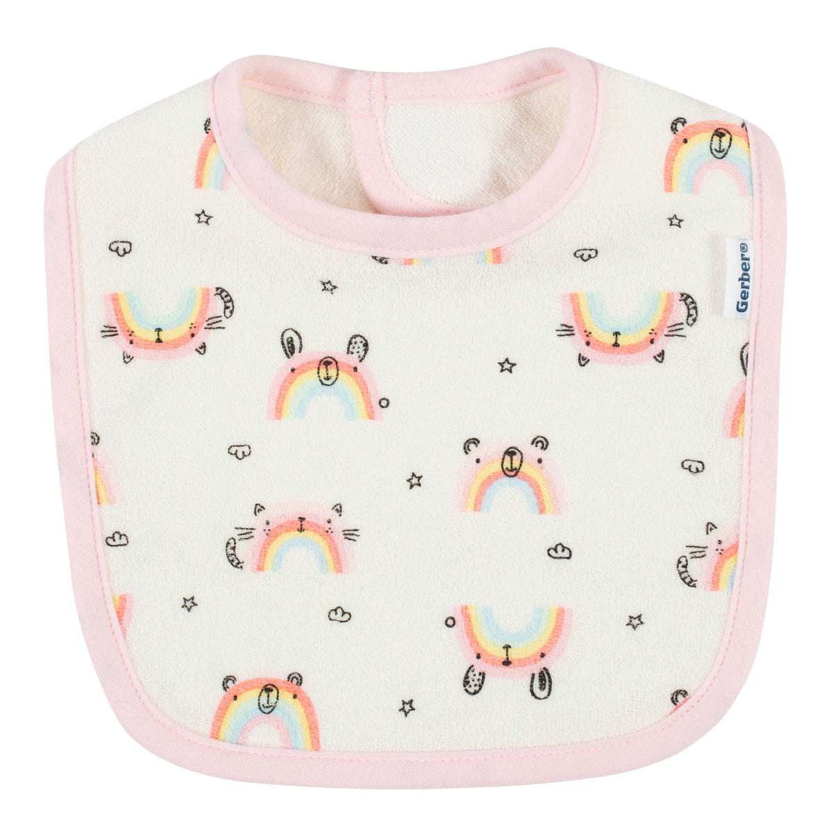 4-Pack Baby Girls Rainbow Dribbler Bibs, view 3