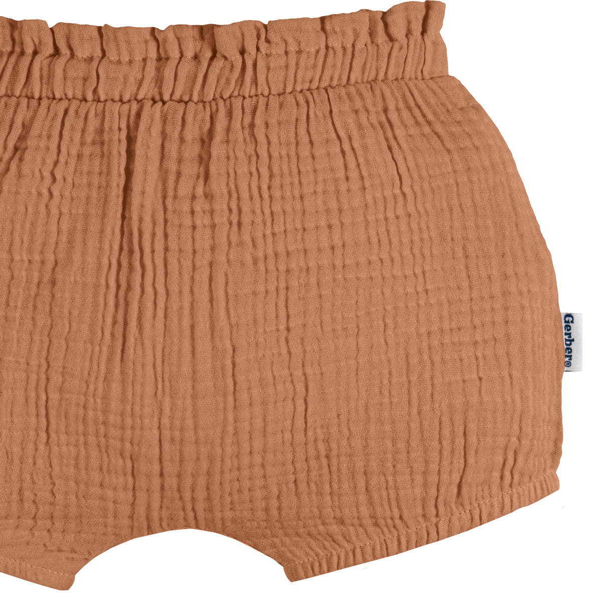 3-Pack Baby Girls Brown/Dot/White Gauze Bubble Short, view 7