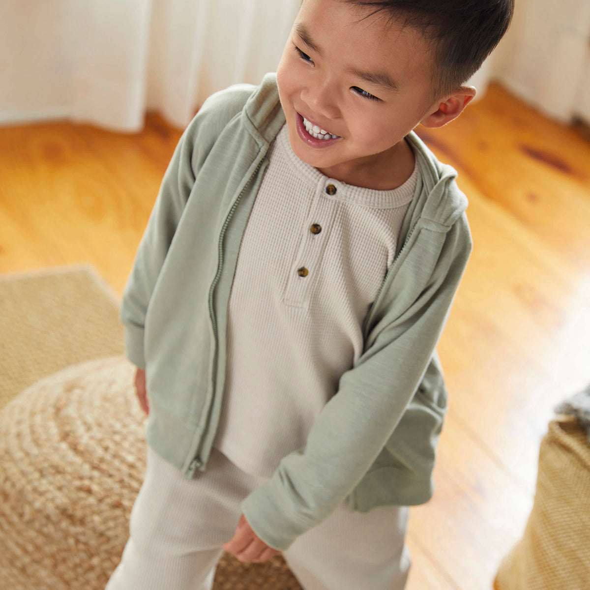 Modern Moments by Gerber Infant & Toddler Boys Green Hoodie, view 2