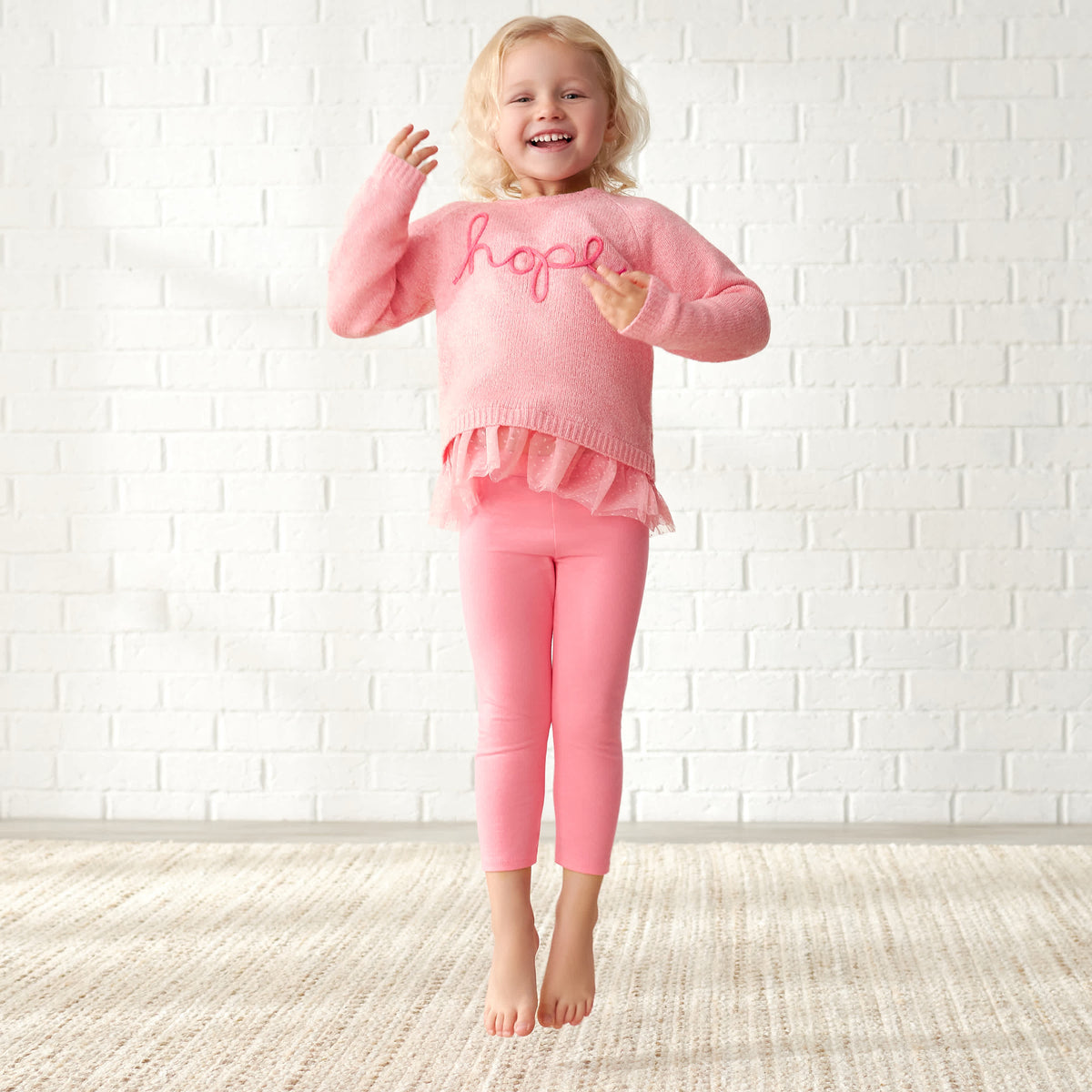 Infant & Toddler Girls Pink Leggings, view 4