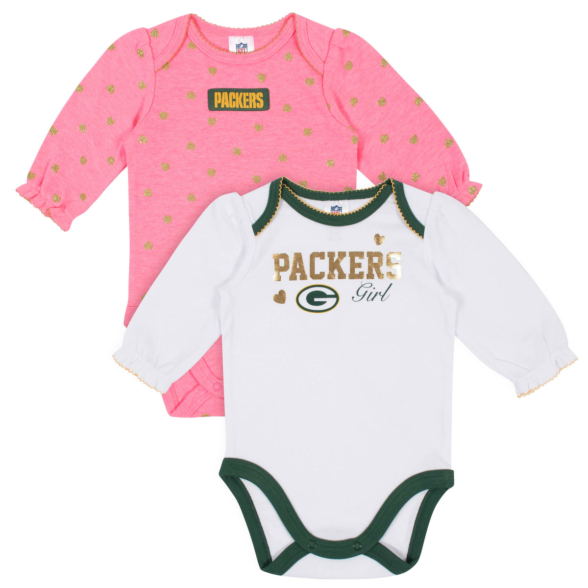 2-Pack Green Bay Packers Long Sleeve Bodysuits