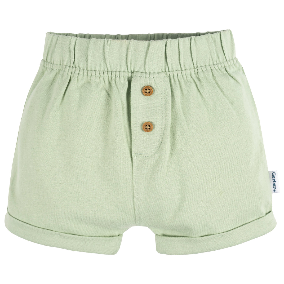 3-Pack Baby Neutral Green/Lt Grey Heather/Stripe Knit Short, view 6