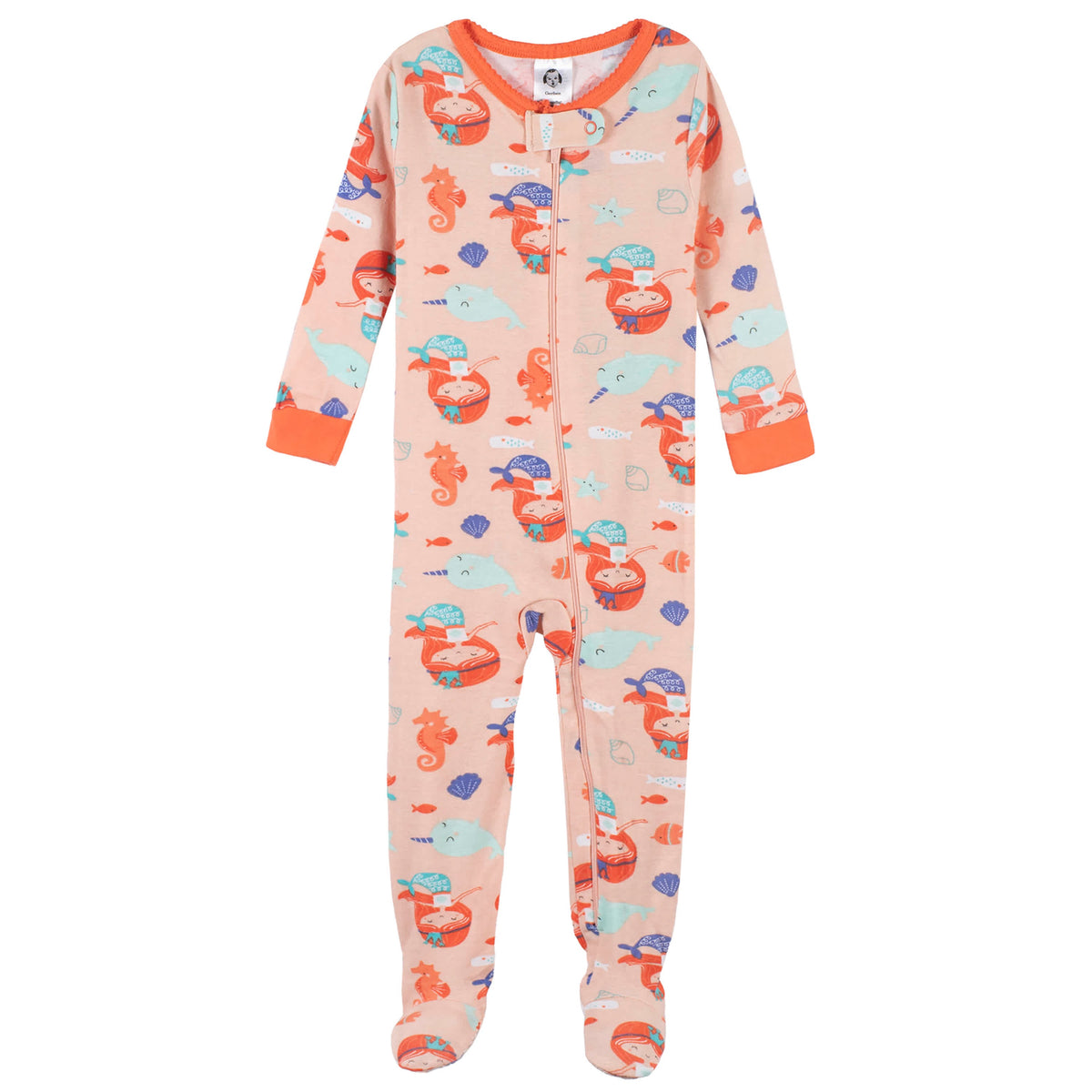 2-Pack Baby & Toddler Girls Mermaid Snug Fit Footed Cotton Pajamas, view 4