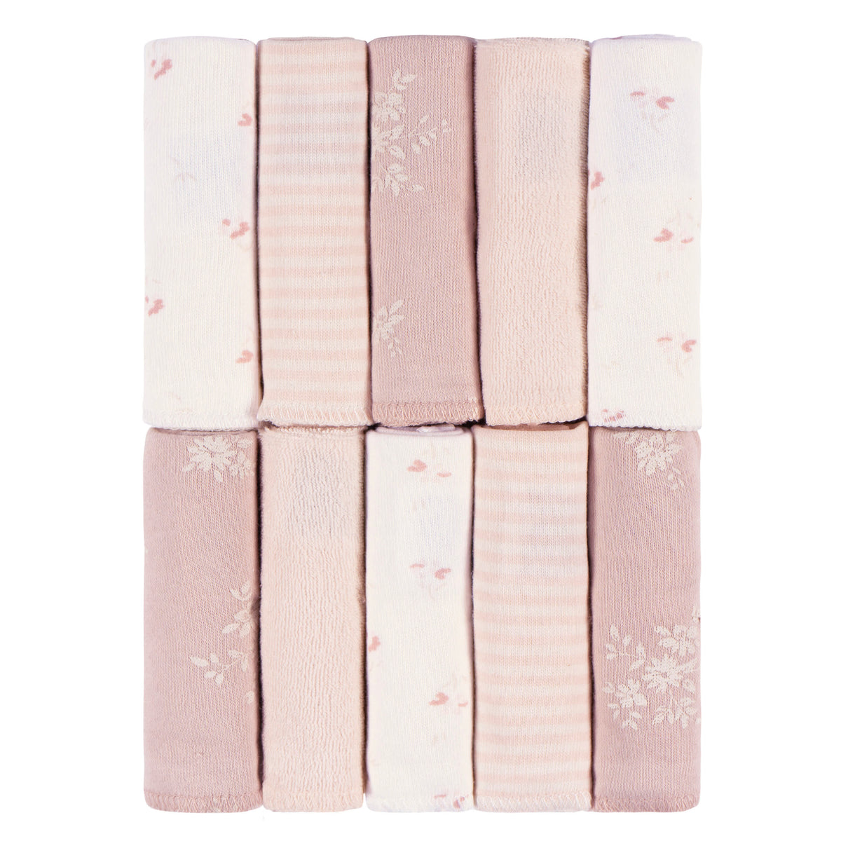 10-Pack Baby Girls Pink Terry Washcloths