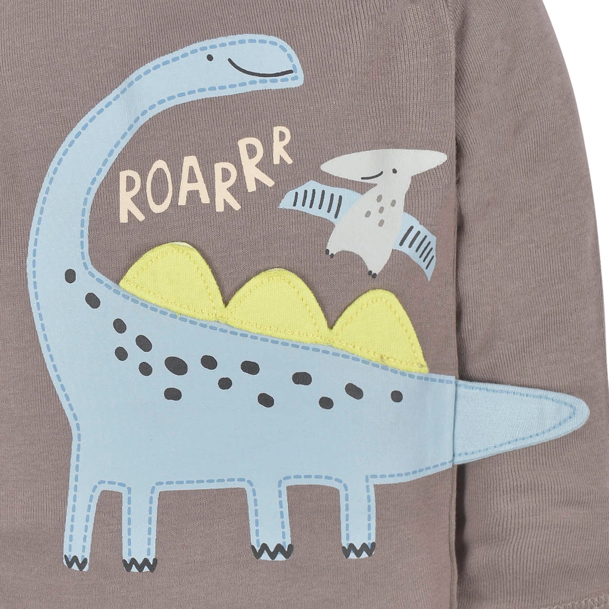 3-Pack Baby Boys Dino Long Sleeve Onesies Bodysuits, view 7