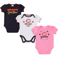 3-Pack Chicago Bears Short Sleeve Bodysuits