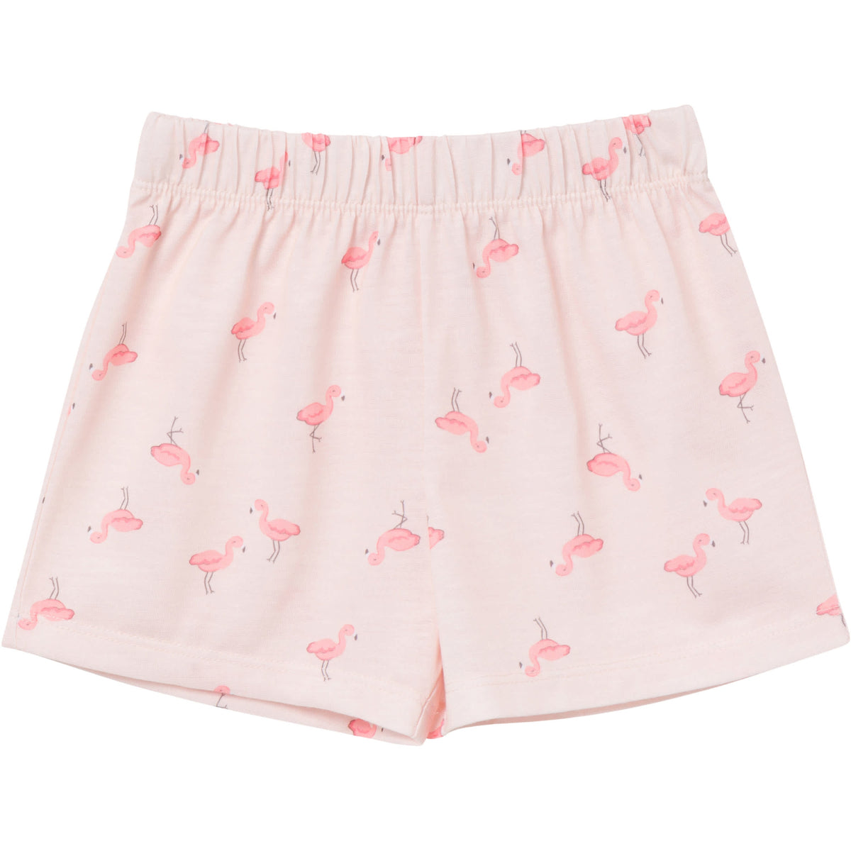 2-Piece Infant & Toddler Girls Flamingoes Button Up Pajama Shorts Set, view 4
