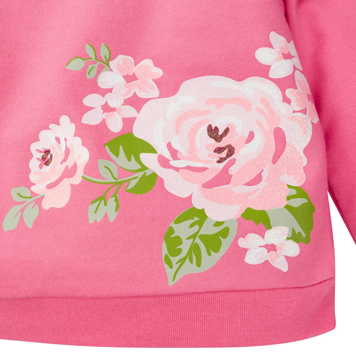 3-Piece Baby & Toddler Girls Roses French Terry Top, Tulle Tutu, & Legging Set, view 3