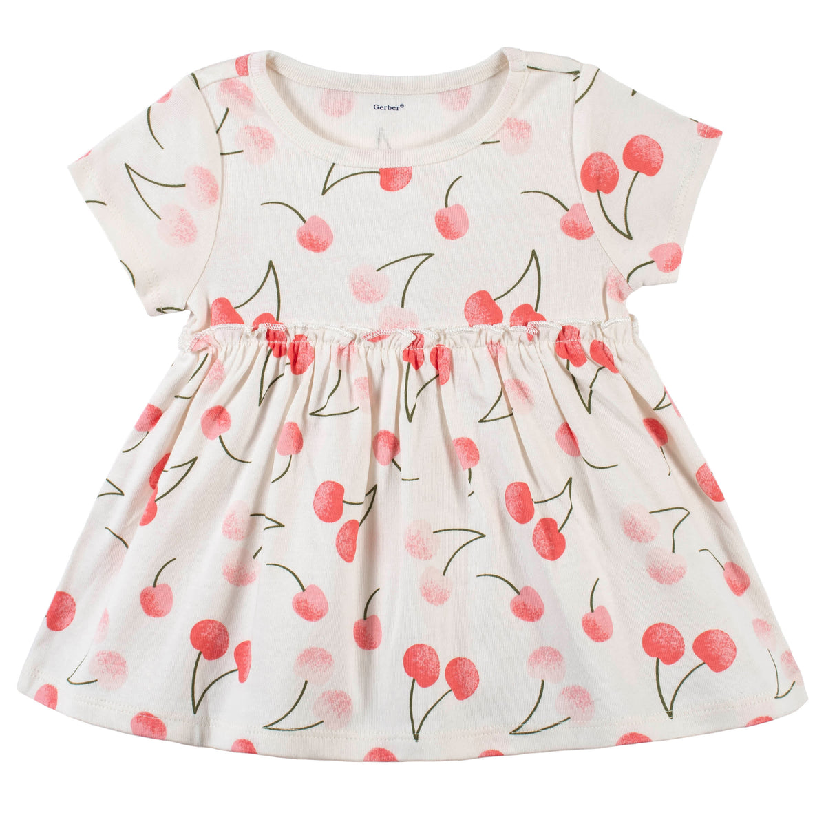 3-Piece Baby & Toddler Girls Cherry Kisses Dress, Diaper Cover & Headband Set, view 2