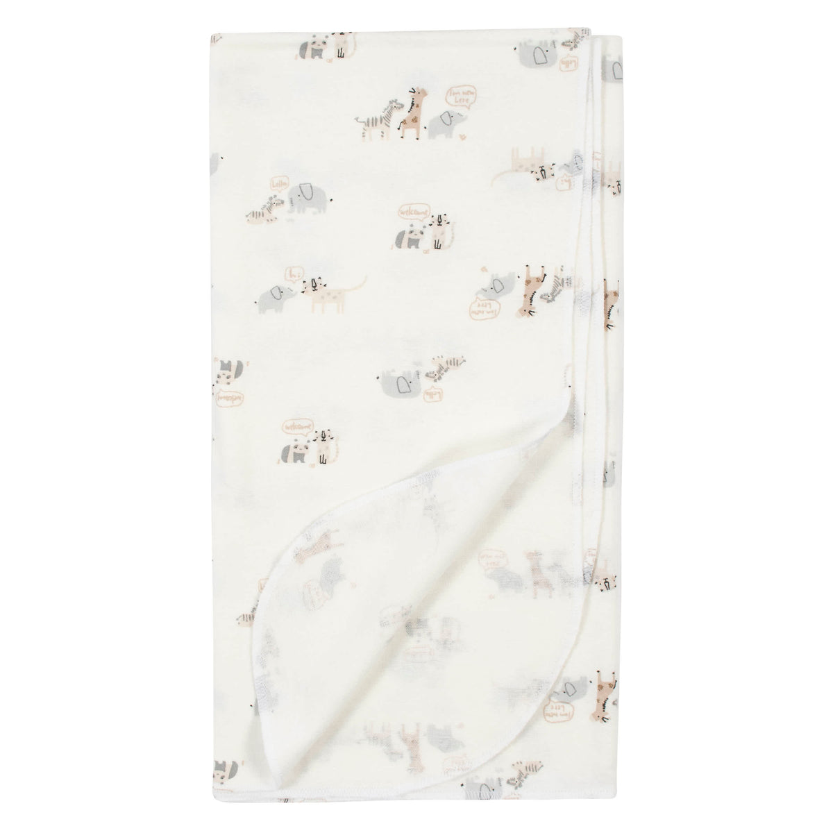 4-Pack Baby Neutral Safari Flannel Receiving Blankets, view 5