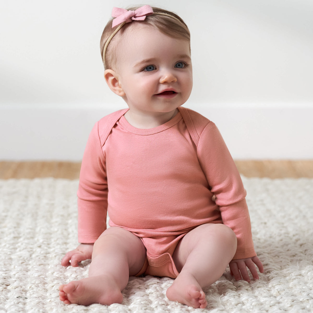 4-Pack Baby Girls Green/ Pink Long Sleeve Onesies Bodysuits, view 3