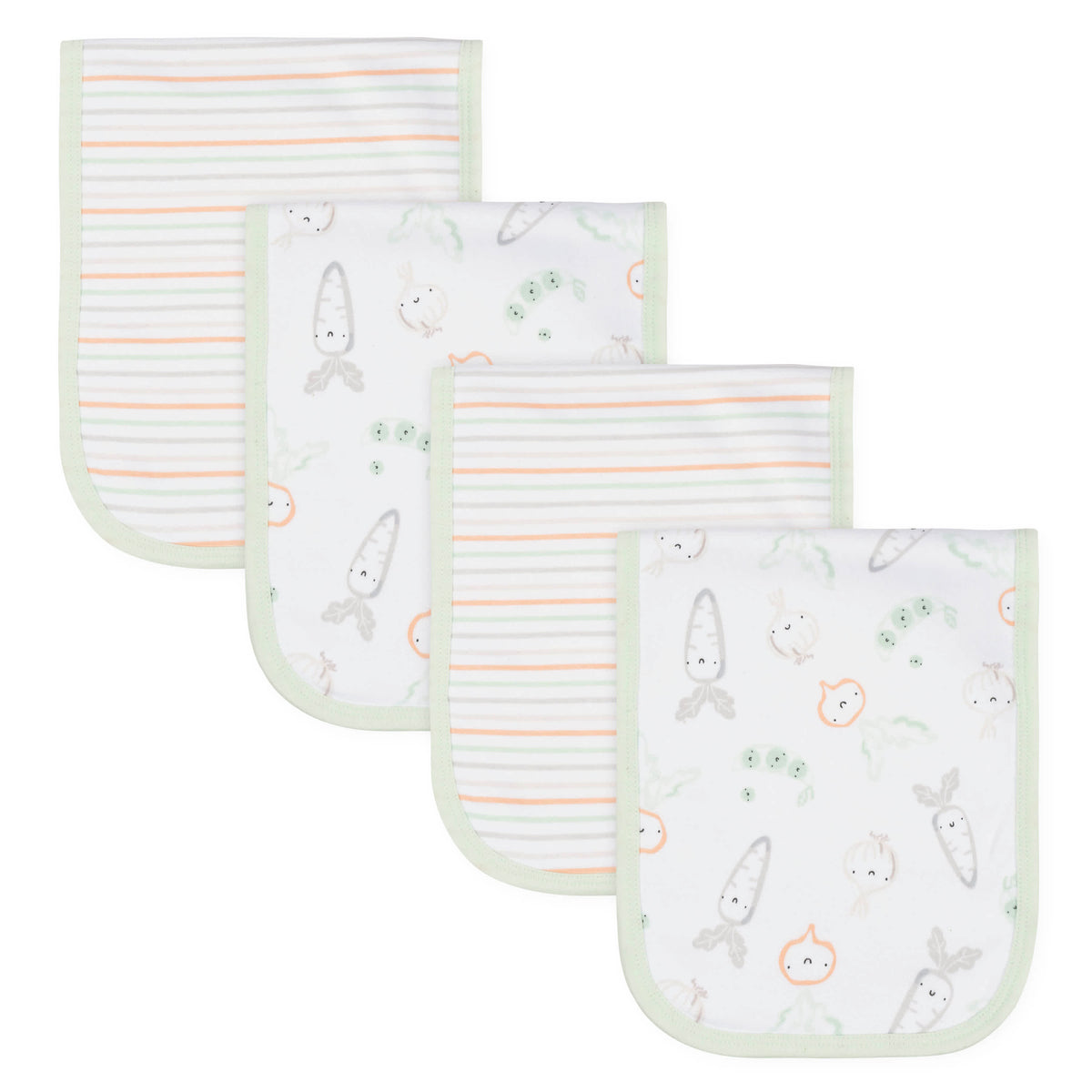 4- Baby Neutral Vegetables Burp Cloths