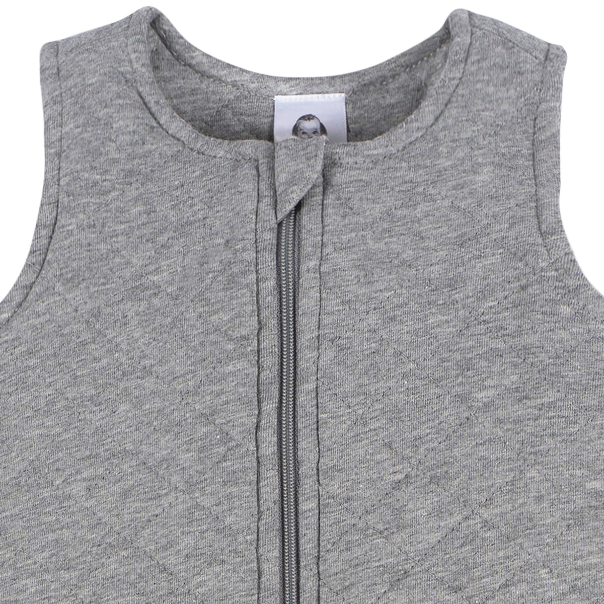 Baby Neutral Grey Heather Quilted Jersey Wearable Blanket, view 5
