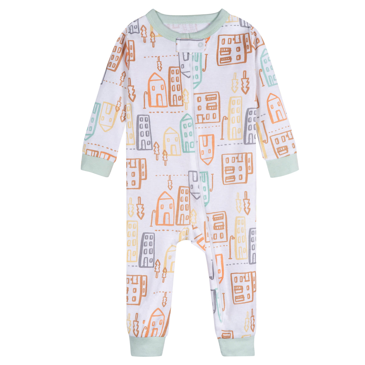 3-Pack Baby Neutral City Sunset Footless Pajamas, view 2