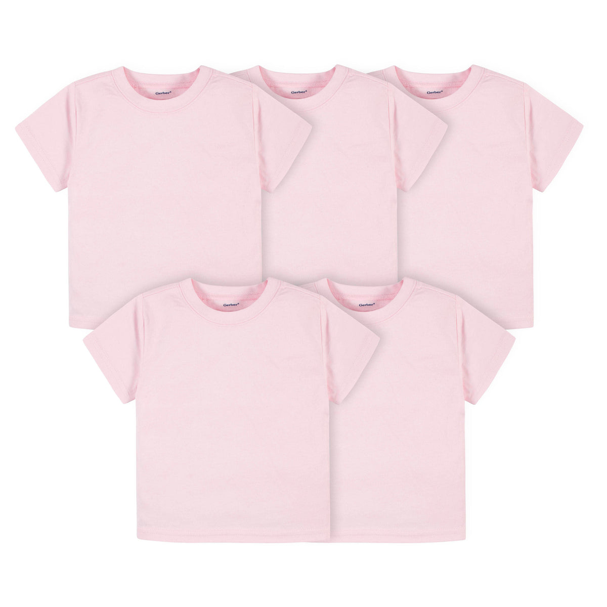 5-Pack Light Pink Short Sleeve Premium Tees, lifestyle photo 7